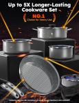 DUXANO 12PC Non-Stick Ceramic & Stainless Cookware Set