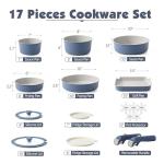 SENSARTE 17-Piece Nonstick Ceramic Cookware Set