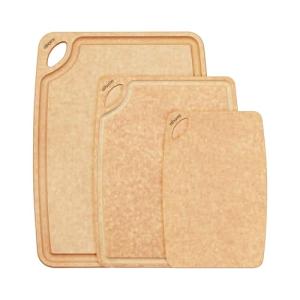 Elihome Classic Series 3-in-1 Cutting Board Set for Kitchen, Natural Wood Fiber Composite, Dishwasher Safe, Eco-Friendly, Juice Grooves with Easy Grip Handles,Non Porous, BPA Free, Made in USA