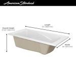 American Standard 7236V002.020 Evolution 72 x 36-Inch Deep Soak Drop-In Bathtub, White