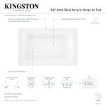 Kingston Brass VTPN543419T 54-Inch Acrylic Drop-In Tub, Glossy White