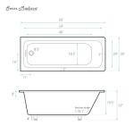 Swiss Madison Voltaire 60 x 30 Reversible Drain Soaking Drop-in Bathtub in Glossy White with Integrated Overflow, Drain Included