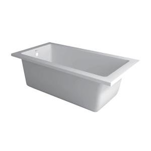 Fine Fixtures Drop In White Soaking Bathtub, Fiberglass Acrylic Material, 72"L x 36"W x 19"H