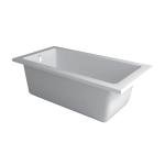 Fine Fixtures Drop In White Soaking Bathtub, Fiberglass Acrylic Material, 72"L x 36"W x 19"H