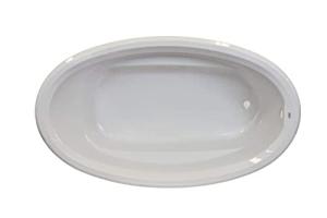 Jacuzzi SIGNATURE Acrylic Drop-In Bathtub, Soaking Sanctuary, Slip Resistant, Universal Drain Placement, 72" (L) x 42" (W), Oval, White