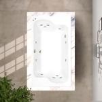 72 in. x 43 in. Acrylic Rectangular Drop-In Whirlpool Bathtub with Center Drain in White - Includes 12.5 Amp In-Line Heater