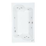 72 in. x 43 in. Acrylic Rectangular Drop-In Whirlpool Bathtub with Center Drain in White - Includes 12.5 Amp In-Line Heater