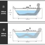 Empava 59 x 29" Whirlpool Tub,750W Acrylic Jetted Bathtub with 11 Jets,Hydromassage with Chromatherapy,3-Side Apron,58 Gallons,ETL Certified
