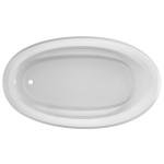 Jacuzzi SIGNATURE Acrylic Drop-In Bathtub, Soaking Sanctuary, Slip Resistant, Universal Drain Placement, 72" (L) x 42" (W), Oval, White