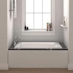 Fine Fixtures Drop In White Soaking Bathtub, Fiberglass Acrylic Material, 72"L x 36"W x 19"H