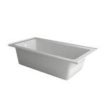 Fine Fixtures Acrylic Fiberglass Drop-In Bathtub - Alcove Soaking Bath Tub with Integral Apron Front & Left Hand Drain, 66"x32" Glossy White - Durable, Modern Soaking Tub for Relaxation & Comfort