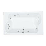 72 in. x 43 in. Acrylic Rectangular Drop-In Whirlpool Bathtub with Center Drain in White - Includes 12.5 Amp In-Line Heater