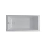 Fine Fixtures Drop In White Soaking Bathtub, Fiberglass Acrylic Material, 72"L x 36"W x 19"H