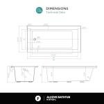 Fine Fixtures Acrylic Fiberglass Drop-In Bathtub - Alcove Soaking Bath Tub with Integral Apron Front & Left Hand Drain, 66"x32" Glossy White - Durable, Modern Soaking Tub for Relaxation & Comfort