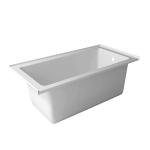 Fine Fixtures Acrylic Fiberglass Drop-In Bathtub - Alcove Soaking Bath Tub with Integral Apron Front & Right Hand Drain, 60"x30" Glossy White - Durable, Modern Soaking Tub for Relaxation & Comfort