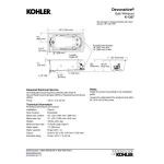 Kohler 1357-0 Devonshire 60" x 32" Drop-in Whirlpool Bathtub with Reversible Drain, Whirlpool Tub with 8 Adjustable Jets, White