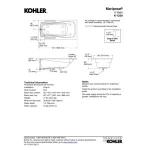 Kohler K-1259-0 6 ft. Drop-In Acrylic Soaking Bath Tub w/Reversible Drain White