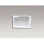 KOHLER 1490-X-0 Greek 48" x 32" Drop-In Bathtub, 4-Foot Bath with Extra-Deep Basin, Soaking Tub, White