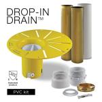 Drop-In Drain Freestanding Bathtub Drain Kit – Rough-in Installation System, White PVC & Brass Plumbing Pipes, Fits 1-1/2" Threaded Male & Female Drains, Leak-Proof DIY Install
