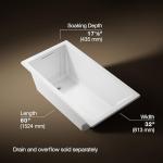 Kohler 1130-0 Underscore® 60" x 32" drop-in bath, White