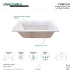 Kingston Brass VTPN603020R 60-Inch Acrylic Drop-In Tub with Right Hand Drain, White