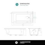 Fine Fixtures Acrylic Fiberglass Drop-In Bathtub - Alcove Soaking Bath Tub with Integral Apron Front & Right Hand Drain, 60"x30" Glossy White - Durable, Modern Soaking Tub for Relaxation & Comfort