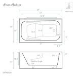 Voltaire 54 x 30 Skirted Right Drain Soaking Alcove Bathtub in Glossy White with Integrated Armrest