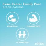 Intex 57181EP Swim Center Inflatable Family Pool: 159 Gallon Capacity – 90" x 60" x 19" – Color May Vary
