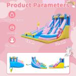 Culaluva Inflatable Water Slide: 6 in 1 Blow Up Bounce House for Kids 3-12 - Climbing Wall Splash Pool Cannon 2 Slides Basketball Rim - 550W Blower - for Backyard Outdoor Birthday