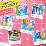 Culaluva Inflatable Water Slide: 6 in 1 Blow Up Bounce House for Kids 3-12 - Climbing Wall Splash Pool Cannon 2 Slides Basketball Rim - 550W Blower - for Backyard Outdoor Birthday