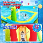 WELLFUNTIME Inflatable Water Slide Park, Bouncy Castle with Deep Pool, 191 x 157.5 x 100 Inch, Jumping Castle with Air Blower