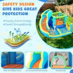FBSPORT Inflatable Bounce House, Water Slide Park Slide Bouncer with Ball Shooting, Climbing Wall, Jumping and Splash Pool, Kids Bouncy Castle with 450W Air Blower for Outdoor Backyard
