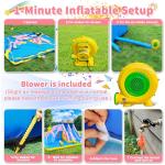 Culaluva Inflatable Water Slide: 6 in 1 Blow Up Bounce House for Kids 3-12 - Climbing Wall Splash Pool Cannon 2 Slides Basketball Rim - 550W Blower - for Backyard Outdoor Birthday