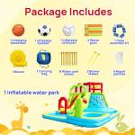 WELLFUNTIME Inflatable Water Slide Park, Bouncy Castle with Deep Pool, 191 x 157.5 x 100 Inch, Jumping Castle with Air Blower