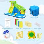 TOAOB Inflatable Water Slide：5 in 1 Crocodile Bounce House Water Park for Kids - Climbing Wall Splash Pool Water Cannon Basketball Rim - 480W Blower - for Indoor Outdoor Backyard Birthday Party