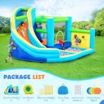 FBSPORT Inflatable Bounce House, Water Slide Park Slide Bouncer with Ball Shooting, Climbing Wall, Jumping and Splash Pool, Kids Bouncy Castle with 450W Air Blower for Outdoor Backyard