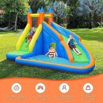 Costzon Inflatable Water Slide, Giant Bouncy Water Park Jump Castle Waterslide for Kids Backyard Outdoor Fun with Climbing Wall, Splash Pool, Blow up Water Slides Inflatables for Kids Party Gifts