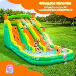20FT Oxford Inflatable Water Slide Waterslides for Kids and Adults Rainforest Style Water Slide Bounce House and Swimming Pool Wet Dry Use Summer Fun Water Park for Outdoor-Including Blower