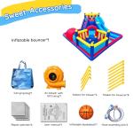 Inflatable Water Slide Park for Party Fun,15x15FT,Big Splash Pool,Long&Short Slides,Fun Crawl Tunnel,Basketball Hoop,GFCI Blower,Bounce Castle for Kids