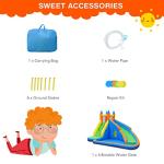 Costzon Inflatable Water Slide, Giant Bouncy Water Park Jump Castle Waterslide for Kids Backyard Outdoor Fun with Climbing Wall, Splash Pool, Blow up Water Slides Inflatables for Kids Party Gifts