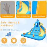Inflatable Water Slide, 13FT Shark-Themed Large Bounce House with Dual Slides, Climbing Wall, Deep Pool, Water Cannon, 680W Blower, Storage Bag, Backyard Blow Up Water Park for Kids Aged 3–10