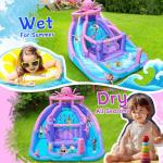 Easyair Inflatable Bounce House Water Slide Combo, Blow Up Water Slides for Backyard, Kids Jumper with Climbing Wall, Basketball Hoop, Splash Pool with Blower