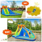 Costzon Inflatable Water Slide, Giant Bouncy Water Park Jump Castle Waterslide for Kids Backyard Outdoor Fun with Climbing Wall, Splash Pool, Blow up Water Slides Inflatables for Kids Party Gifts