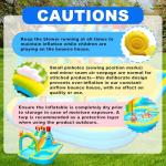 WELLFUNTIME Inflatable Water Double Slides Park with Blower, Bouncy Castle with Rainbow Water Curtain, with Shooting and Rock Climbing