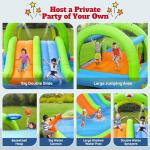 WELLFUNTIME Inflatable Jumping Castle with Blower, and Bouncy House with Double Slide with Basketball Ring, Jumping Area for 3 Kids