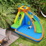 Costzon Inflatable Water Slide, Giant Bouncy Water Park Jump Castle Waterslide for Kids Backyard Outdoor Fun with Climbing Wall, Splash Pool, Blow up Water Slides Inflatables for Kids Party Gifts