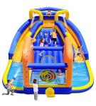 WELLFUNTIME Inflatable Double Jumping Castle with Blower, 171 x 160 x 90 inches Bounce House with Climbing Wall, Archery Dartboard Game and Basketball Hoop, Jumping Area