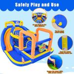 WELLFUNTIME Inflatable Double Jumping Castle with Blower, 171 x 160 x 90 inches Bounce House with Climbing Wall, Archery Dartboard Game and Basketball Hoop, Jumping Area