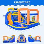 WELLFUNTIME Inflatable Double Jumping Castle with Blower, 171 x 160 x 90 inches Bounce House with Climbing Wall, Archery Dartboard Game and Basketball Hoop, Jumping Area