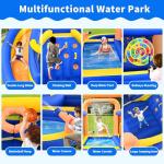 WELLFUNTIME Inflatable Double Jumping Castle with Blower, 171 x 160 x 90 inches Bounce House with Climbing Wall, Archery Dartboard Game and Basketball Hoop, Jumping Area